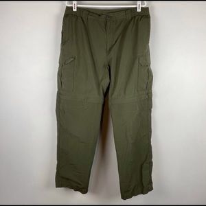 COLUMBIA Men’s Green Ripstop Convertible Hiking Pants | L
